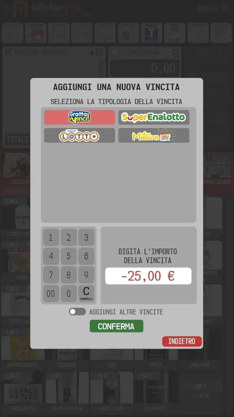 Mister POS - Pannello controllo